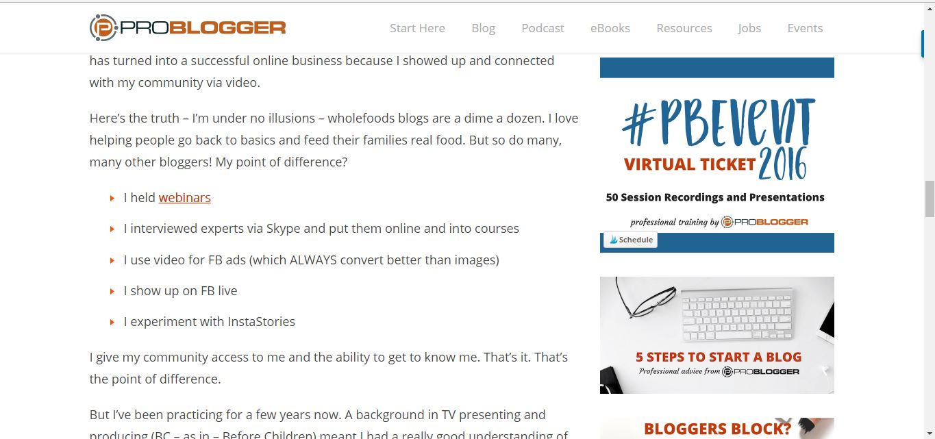 ProBlogger blog post